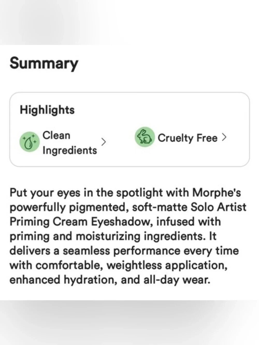 MORPHE SOLO ARTIST PRIMING CREAM EYESHADOW.